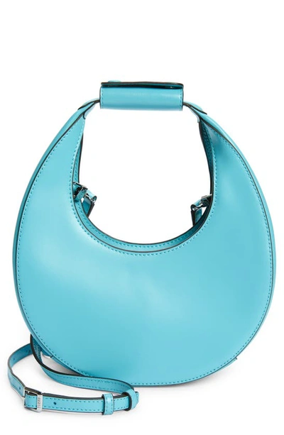 Shop Staud Mini Moon Leather Bag In Crystal Waters