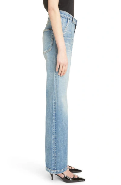 Shop Saint Laurent Jane Wide Leg Jeans In 70s Serge Blue