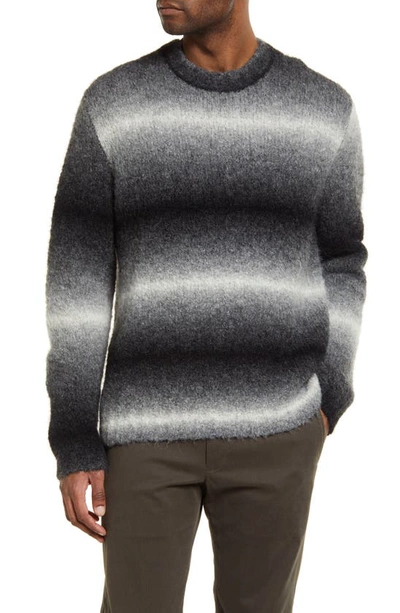 Shop Vince Ombré Stripe Alpaca Blend Sweater In Black