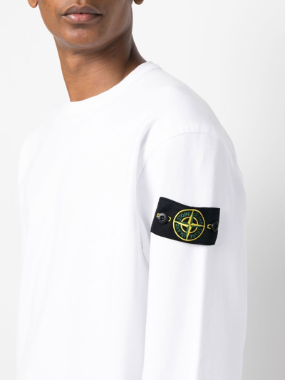 Shop Stone Island Sweaters White