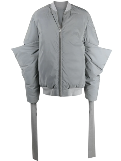 Shop Rick Owens Gauntlet Bomber Jacket In Grey