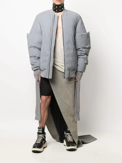 Shop Rick Owens Gauntlet Bomber Jacket In Grey