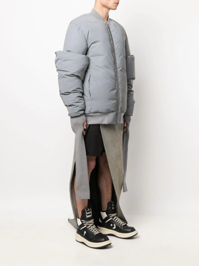 Shop Rick Owens Gauntlet Bomber Jacket In Grey