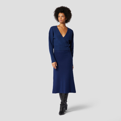 Shop Equipment Chasra V-neck Wool Sweater In Medieval Blue
