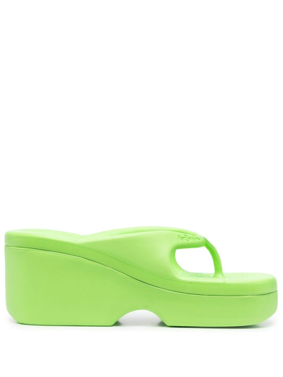 Forbitches Acid Green Ooh Bunny Flip-flop Sandals In Eva For