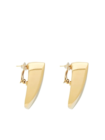 Shop Saint Laurent Comet Triangle Earrings In Gold