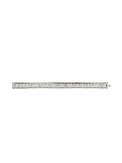 Shop Saint Laurent Woven Cuff Bracelet In Silver