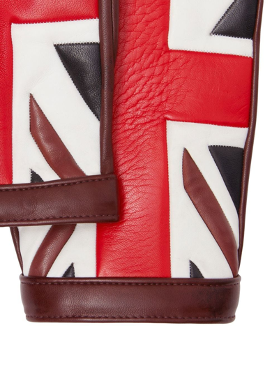 Shop Burberry Multi-panel Polished-finish Gloves In Red