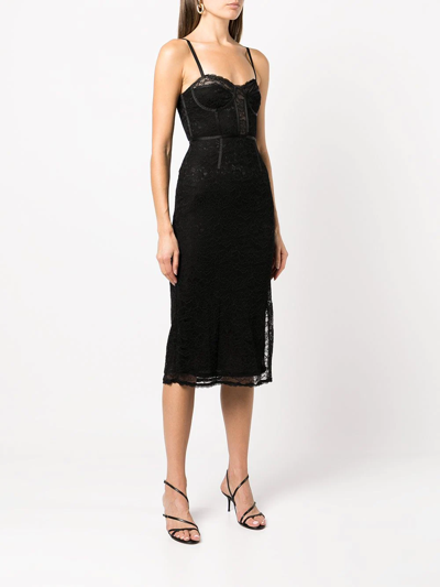 Shop Jonathan Simkhai Standard Roslyn Lace-embellished Midi Dress In Black