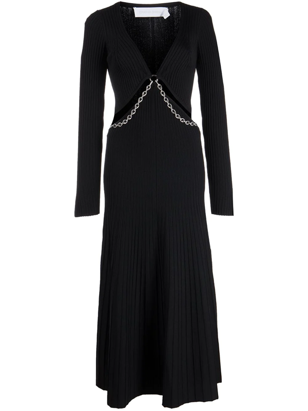 Jonathan Simkhai cut-out knitted midi dress - BLACK