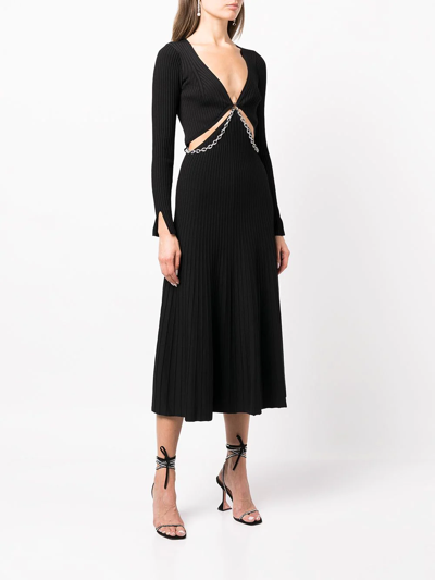 Shop Jonathan Simkhai Cut-out Chain-embellished Dress In Black