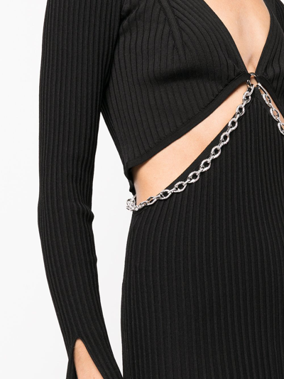Shop Jonathan Simkhai Cut-out Chain-embellished Dress In Black