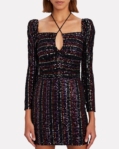 Shop Saylor Didion Cut-out Sequined Mini Dress In Multi