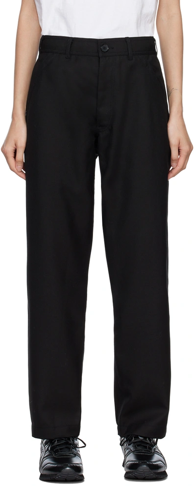 Shop Comme Des Garçons Shirt Black Straight-leg Trousers In 1 Black