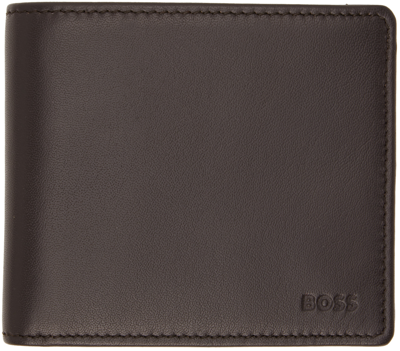 Shop Hugo Boss Brown Bifold Wallet In 201 Dark Brown