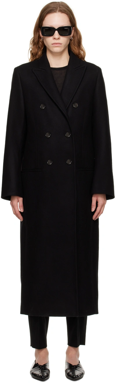 Shop Totême Black Tailored Coat In 200 Black