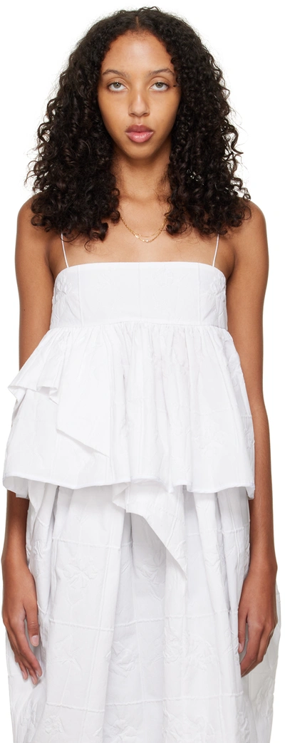 Cecilie Bahnsen White Deborah Camisole In White