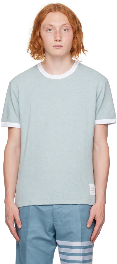 Shop Thom Browne Blue Ringer T-shirt In 450 Blue