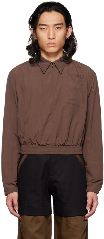 Spencer Badu Brown Invisible Zip Jacket In Brown