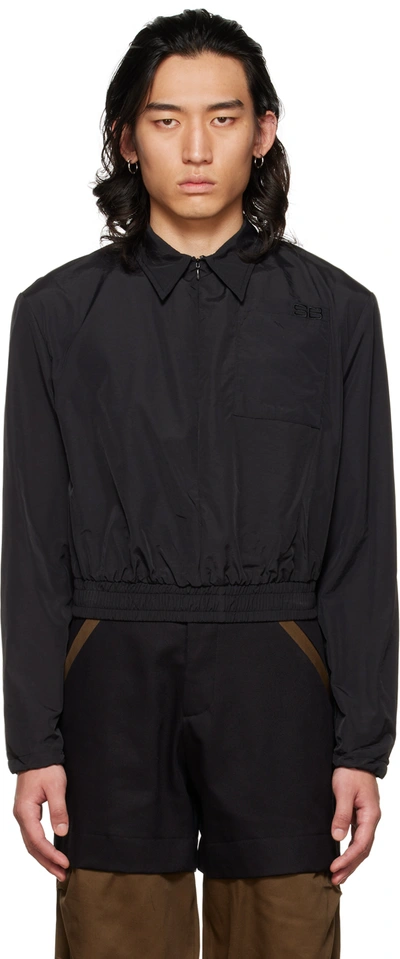 Shop Spencer Badu Black Invisible Zip Jacket