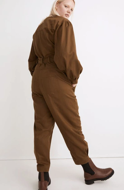 Shop Madewell Tapered Leg Jumpsuit In Golden Spinach