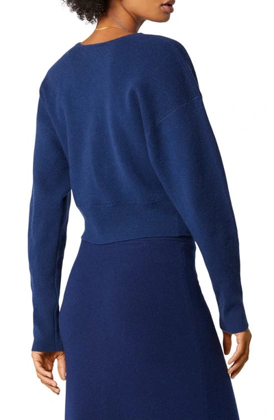 Shop Equipment Chasra Surplice V-neck Wool Blend Sweater In Medieval Blue