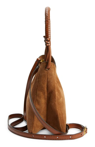 Staud Logo-print Suede Tote Bag In Tan