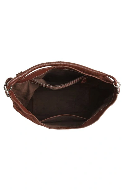 Staud Brown Perry Suede Hobo Shoulder Bag In Mahogany