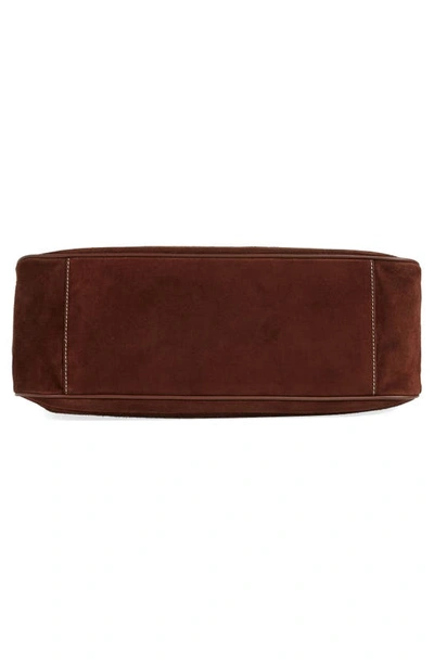 Staud Brown Perry Suede Hobo Shoulder Bag In Mahogany