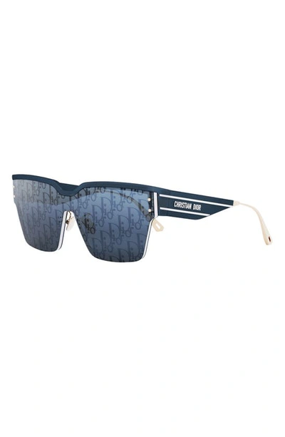 Shop Dior 'club M4u 00mm Shield Sunglasses In Shiny Blue / Blue Mirror
