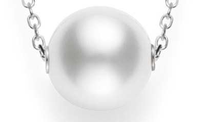 Shop Mikimoto Cultured Pearl Pendant Necklace In White Gold