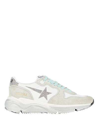 Shop Golden Goose Running Sole Leather Sneakers In White