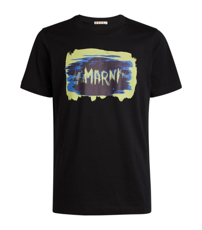 Shop Marni Graphic Logo T-shirt In Black