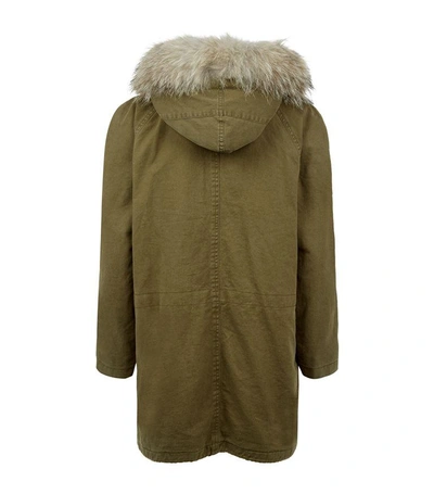 Shop Saint Laurent Shearling-lined Fur Trim Parka