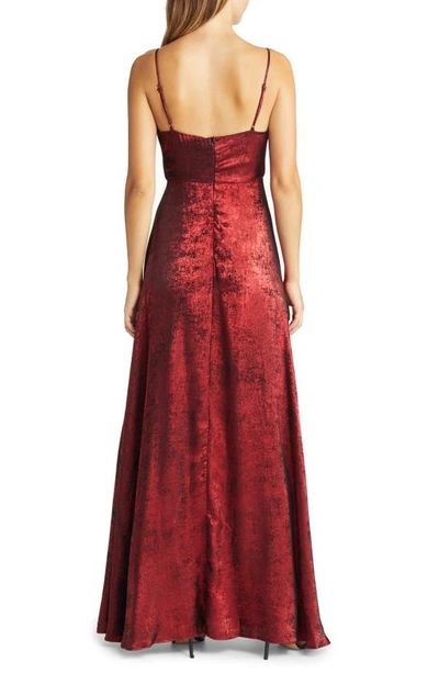 Shop Lulus Shining Just For You Metallic Gown In Red