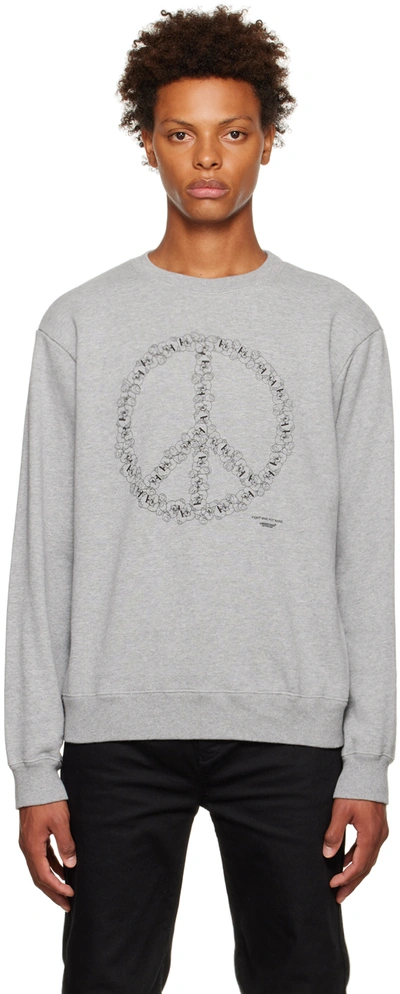 Shop Undercover Gray 'fight War' Sweatshirt In Top Gray