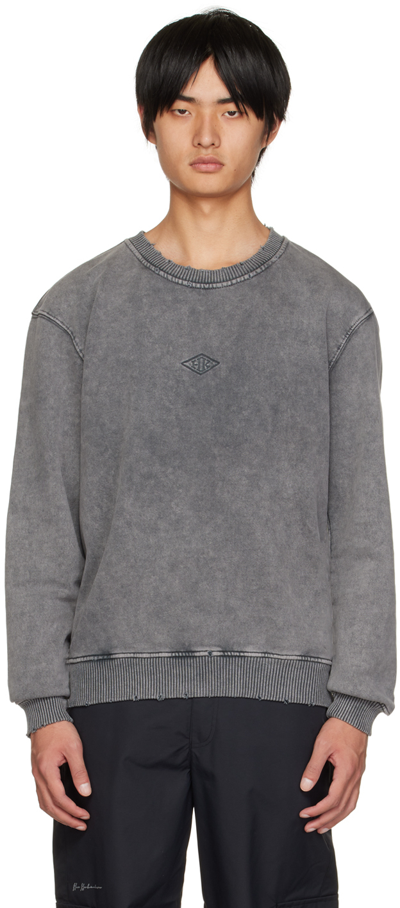 Shop Han Kjobenhavn Gray Distressed Sweatshirt In Distressed Dark Grey