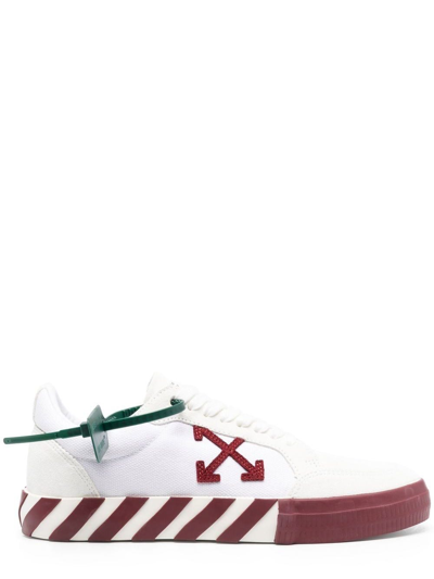 Shop Off-white Red Low Vulcanized Canvas Sneakers