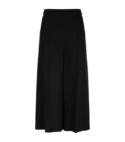Valentino High-waisted Wool-blend Trousers In Black
