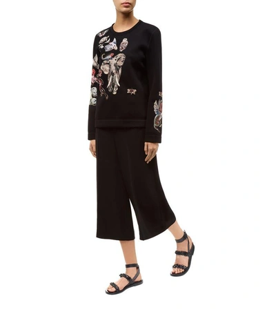 Shop Valentino Cropped Wide Leg Trousers