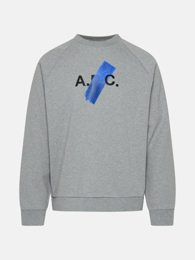 Shop Apc Shiba Cotton Sweatshirt In Grey