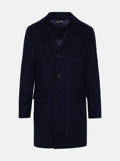 Shop Brian Dales Blue Wool Blend Coat In Navy