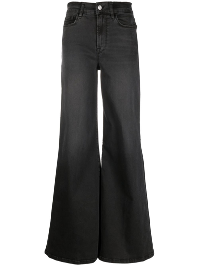 Shop Frame Le Palazzo Trousers In Black