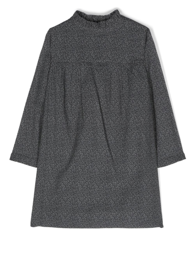 Shop Bonpoint Flecked Cotton Dress In 灰色