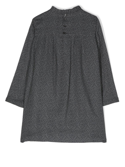 Shop Bonpoint Flecked Cotton Dress In 灰色