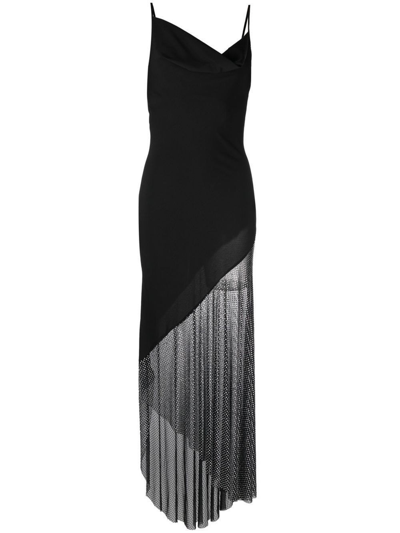 Giuseppe Di Morabito Asymmetric Spaghetti-strap Maxi Dress In Nero