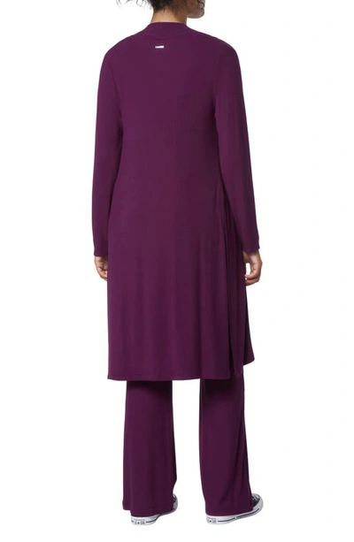 Shop Andrew Marc Sport Long Sleeve Vented Duster In Eggplant