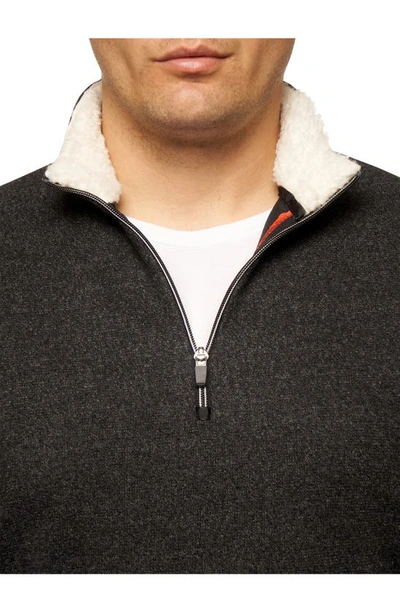 Robert Graham Virgo High Pile Fleece Lined Quarter Zip Pullover In Black |  ModeSens