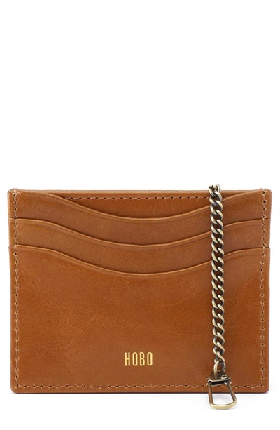 Shop Hobo Max Leather Chain Clip Card Case In Truffle