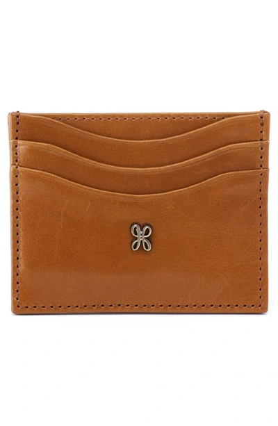 Shop Hobo Max Leather Chain Clip Card Case In Truffle